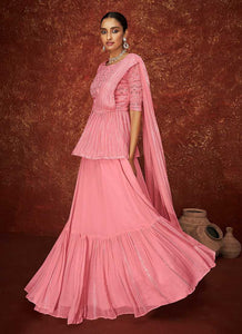 Pink Color Embroidered Stylish Lehenga fashionandstylish.myshopify.com