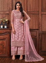Load image into Gallery viewer, Pink Color Heavy Embroidered Plazzo Style Suit fashionandstylish.myshopify.com
