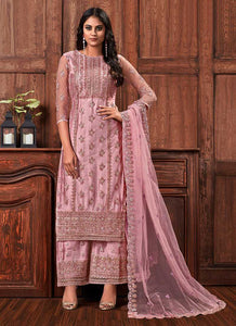 Pink Color Heavy Embroidered Plazzo Style Suit fashionandstylish.myshopify.com