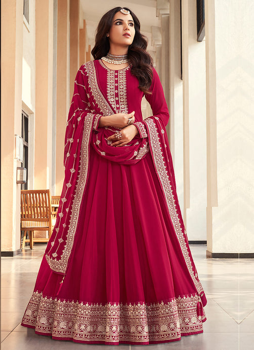 Pink Embroidered Designer Anarkali Suit