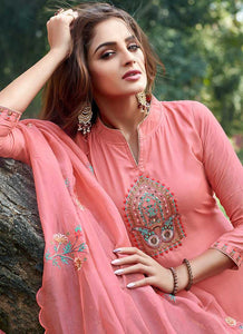 Pink Embroidered Straight Pant Style Suit fashionandstylish.myshopify.com