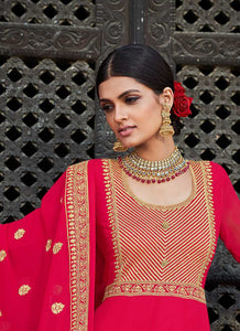 Pink Embroidered Stylish Kalidar Gown Style Anarkali fashionandstylish.myshopify.com
