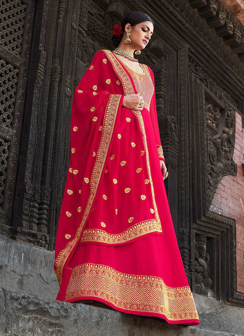 Pink Embroidered Stylish Kalidar Gown Style Anarkali fashionandstylish.myshopify.com