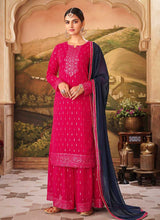 Load image into Gallery viewer, Pink Embroidered Stylish Palazzo Style Suit fashionandstylish.myshopify.com
