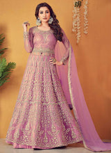 Load image into Gallery viewer, Pink Floral Embroidered Designer Lehenga Style Anarkali fashionandstylish.myshopify.com

