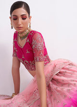 Load image into Gallery viewer, Pink Floral Shaded Embroidered Heavy Designer Lehenga
