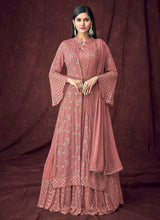 Load image into Gallery viewer, Pink Heavy Embroidered Designer Jacket Style Lehenga fashionandstylish.myshopify.com

