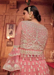 Pink Heavy Embroidered Designer Sharara Style Suit fashionandstylish.myshopify.com