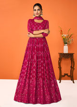 Load image into Gallery viewer, Pink Heavy Embroidered Floor touch Kalidar Anarkali
