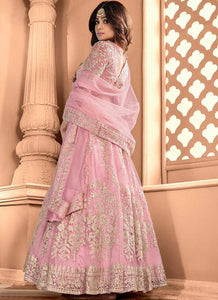 Pink Heavy Embroidered Gown Style Anarkali fashionandstylish.myshopify.com