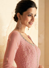 Load image into Gallery viewer, Pink Heavy Embroidered Gown Style Anarkali
