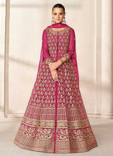 Load image into Gallery viewer, Pink Heavy Embroidered High Slit Style Anarkali fashionandstylish.myshopify.com
