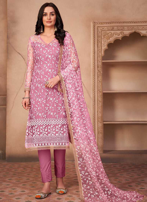 Pink Heavy Embroidered Pant Style Suit fashionandstylish.myshopify.com