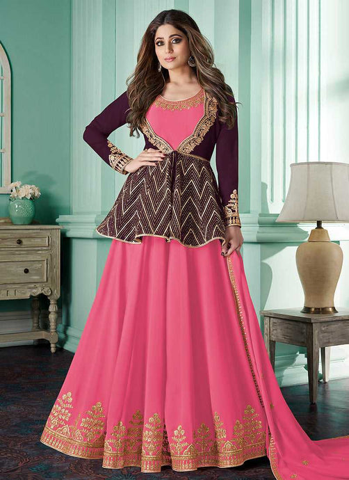 Pink Heavy Embroidered Purple Color Jacket Style Suit fashionandstylish.myshopify.com