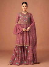 Load image into Gallery viewer, Pink Heavy Embroidered Sharara Style Suit fashionandstylish.myshopify.com
