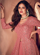 Load image into Gallery viewer, Pink Sequins Embroidered Slit Style Anarkali fashionandstylish.myshopify.com
