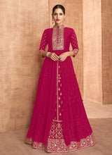 Load image into Gallery viewer, Pink Heavy Embroidered Slit Style Lehenga Anarkali fashionandstylish.myshopify.com
