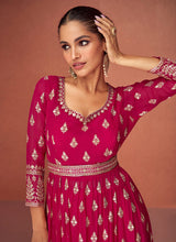 Load image into Gallery viewer, Pink Heavy Embroidered Stylish Sharara Suit
