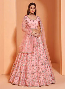Pink Heavy Floral Embroidered Stylish Lehenga Choli fashionandstylish.myshopify.com