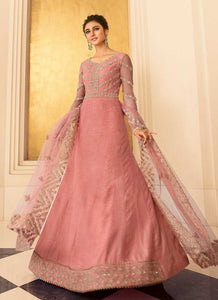 Pink Heavy Neck Embroidered Gown Style Anarkali fashionandstylish.myshopify.com