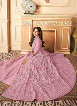 Load image into Gallery viewer, Pink Lucknowi Work Embroidered Anarkali style Lehenga fashionandstylish.myshopify.com
