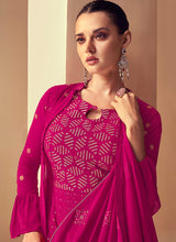 Load image into Gallery viewer, Pink Sequins Embroidered Jacket Style Designer Suit
