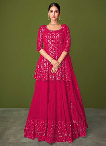 Pink Sequins Embroidered Lehenga Style Designer Suit fashionandstylish.myshopify.com