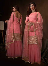 Load image into Gallery viewer, Pink Sequins Work Embroidered Gharara Style Suit fashionandstylish.myshopify.com
