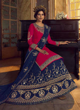 Load image into Gallery viewer, Pink and Blue Heavy Embroidered Lehenga/ Pant Style Suit fashionandstylish.myshopify.com
