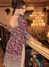Load image into Gallery viewer, Pink and Cream Embroidered Sharara Style Suit fashionandstylish.myshopify.com
