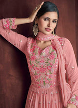 Load image into Gallery viewer, Pink and Gold Embroidered Anarkali Style Lehenga fashionandstylish.myshopify.com
