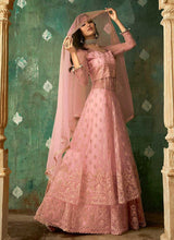 Load image into Gallery viewer, Pink and Gold Embroidered Lehenga fashionandstylish.myshopify.com
