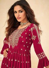Load image into Gallery viewer, Pink and Gold Embroidered Stylish Sharara Suit fashionandstylish.myshopify.com
