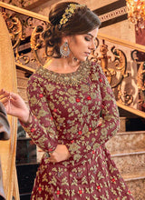 Load image into Gallery viewer, Pink and Gold Heavy Embroidered Anarkali fashionandstylish.myshopify.com
