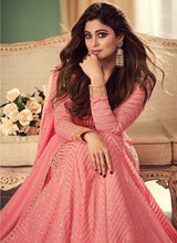 Load image into Gallery viewer, Pink and Gold Heavy Embroidered Gown Style Anarkali fashionandstylish.myshopify.com
