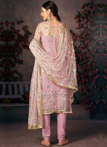 Pink and Gold Heavy Embroidered Pant Style Suit fashionandstylish.myshopify.com