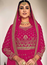 Load image into Gallery viewer, Pink and Gold Heavy Embroidered Sharara Suit fashionandstylish.myshopify.com
