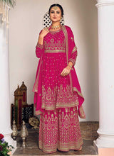 Load image into Gallery viewer, Pink and Gold Heavy Embroidered Sharara Suit fashionandstylish.myshopify.com
