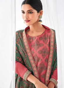 Pink and Green Embroidered Straight Pant Style Suit fashionandstylish.myshopify.com