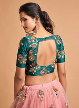 Load image into Gallery viewer, Pink and Green Heavy Embroidered Designer Lehenga Choli fashionandstylish.myshopify.com

