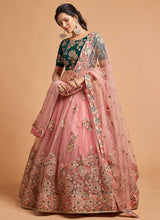 Load image into Gallery viewer, Pink and Green Heavy Embroidered Designer Lehenga Choli fashionandstylish.myshopify.com
