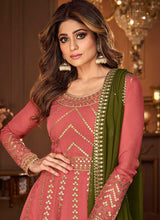 Load image into Gallery viewer, Pink and Green Heavy Embroidered Festive Wear Lehenga fashionandstylish.myshopify.com
