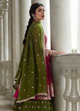 Load image into Gallery viewer, Pink and Green Heavy Embroidered Stylish Lehenga
