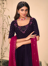 Load image into Gallery viewer, Purple Color Embroidered Stylish Palazzo Suit
