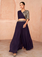 Load image into Gallery viewer, Purple Designer Embroidered Sharara Suit
