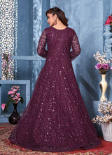 Load image into Gallery viewer, Purple Floral Heavy Embroidered Gown Style Anarkali fashionandstylish.myshopify.com
