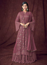 Load image into Gallery viewer, Purple Heavy Embroidered Designer Jacket Style Lehenga fashionandstylish.myshopify.com
