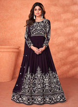 Load image into Gallery viewer, Purple Heavy Embroidered Kalidar Anarkali fashionandstylish.myshopify.com
