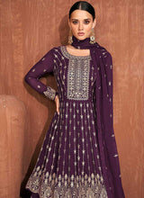 Load image into Gallery viewer, Purple Heavy Embroidered Stylish Lehenga fashionandstylish.myshopify.com
