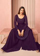 Load image into Gallery viewer, Purple Heavy Embroidered Stylish Sharara Suit fashionandstylish.myshopify.com
